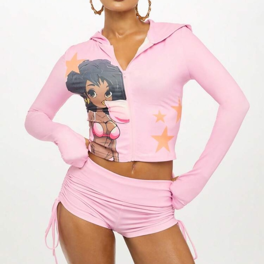 SHEIN Pink Graphic Jumpsuit